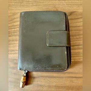 GUCCI Chocolate Brown flap wallet